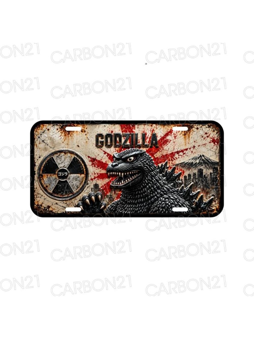 Godzilla Monster Nuclear Japan Aluminum License Plate CAR SUV Truck